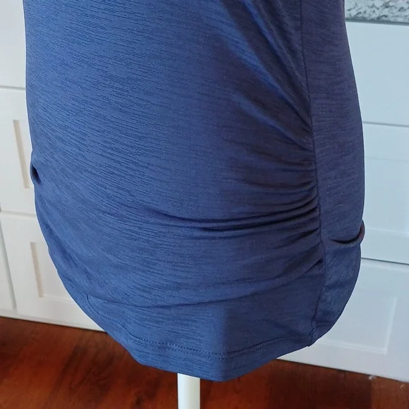 Navy Blue Ruffled Cut Out Blouse with Mandarin Collar size M - Picture 4 of 8